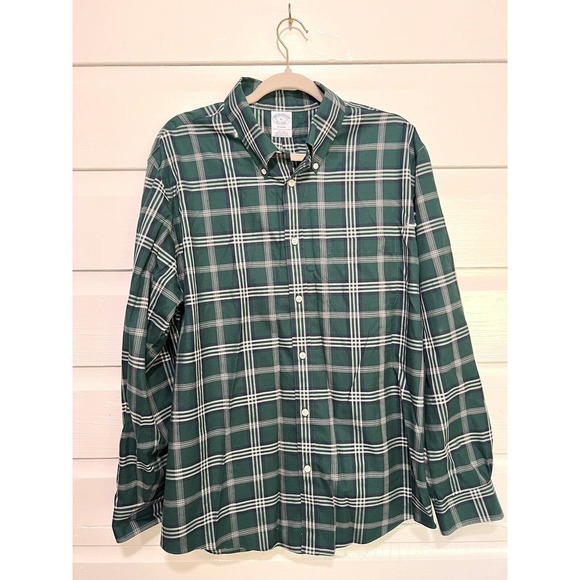 Brooks Brothers Other - Brooks Brothers 1818 Regent Long Sleeve Button Shirt Men's XL 18in Green Plaid
